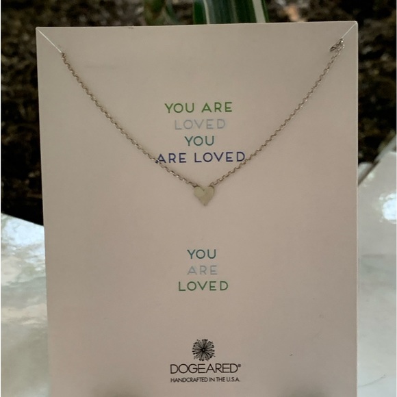 DOGEARED STERLING SILVER 18” LONG CHAIN “YOU ARE LOVED” NEW ON BOARD - Picture 3 of 9